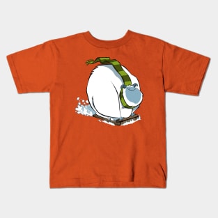 Sledding Yeti Kids T-Shirt